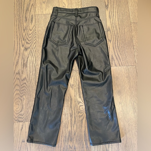 Abercrombie & Fitch Black Leather Jean Ultra High Rise Capris Cropped 26 2 - Picture 3 of 3